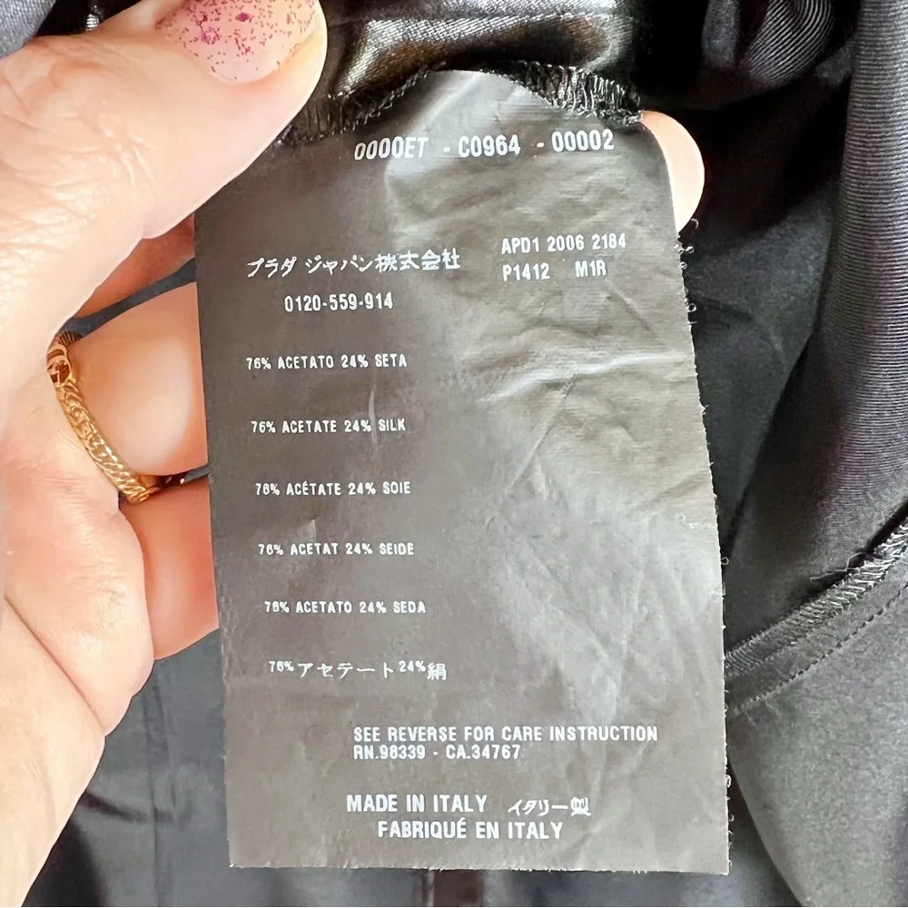 Prada Black Silk Midi Skirt